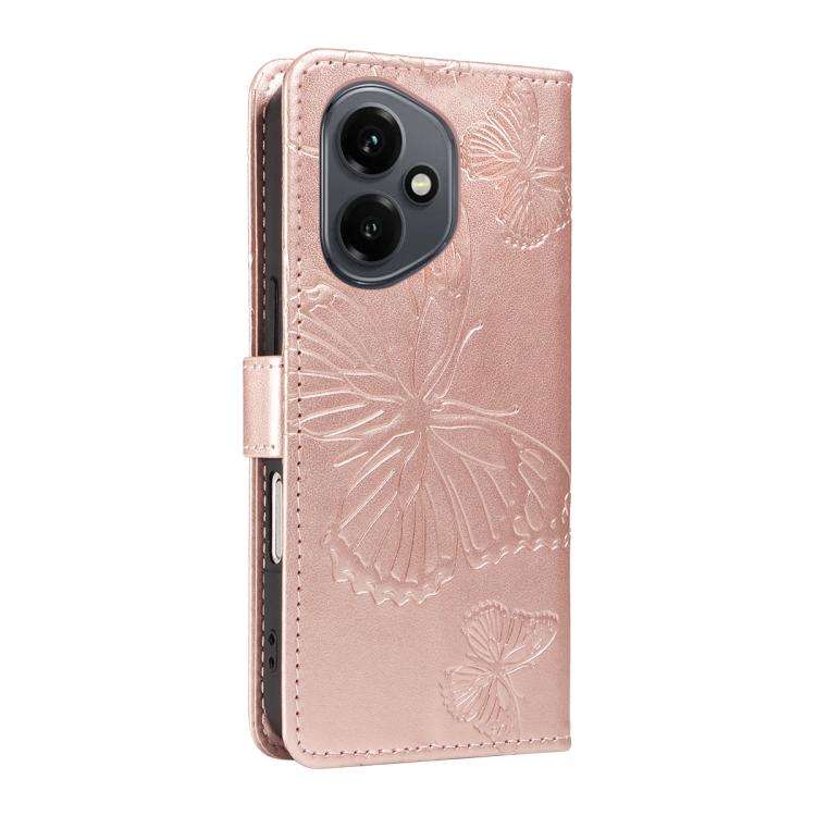For Honor 400 Global 156.5mm 3D Butterfly Embossed Pattern Flip Leather Phone Case(Rose Gold)