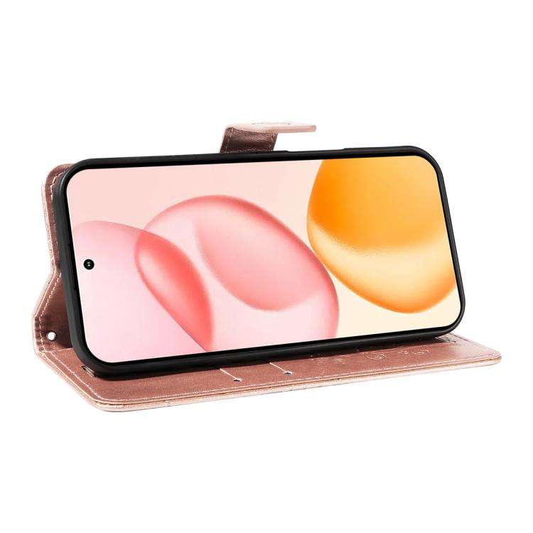 For Honor 400 Global 156.5mm 3D Butterfly Embossed Pattern Flip Leather Phone Case(Rose Gold)