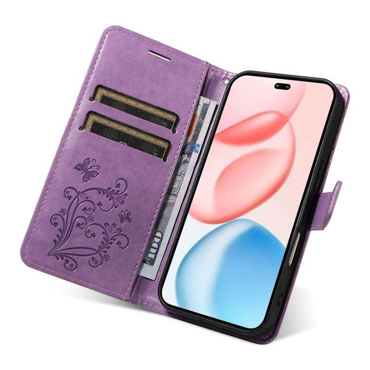 For Honor 400 Pro Global 160.8mm 3D Butterfly Embossed Pattern Flip Leather Phone Case(Purple)