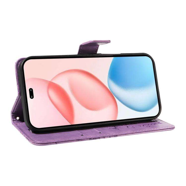 For Honor 400 Pro Global 160.8mm 3D Butterfly Embossed Pattern Flip Leather Phone Case(Purple)