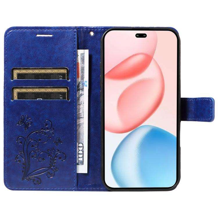 For Honor 400 Pro Global 160.8mm 3D Butterfly Embossed Pattern Flip Leather Phone Case(Blue)