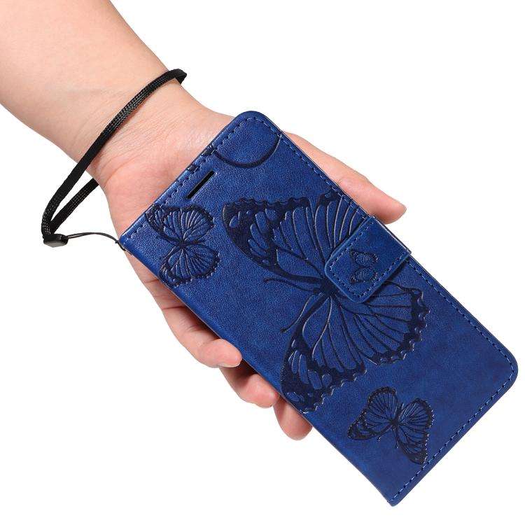 For Honor 400 Pro Global 160.8mm 3D Butterfly Embossed Pattern Flip Leather Phone Case(Blue)