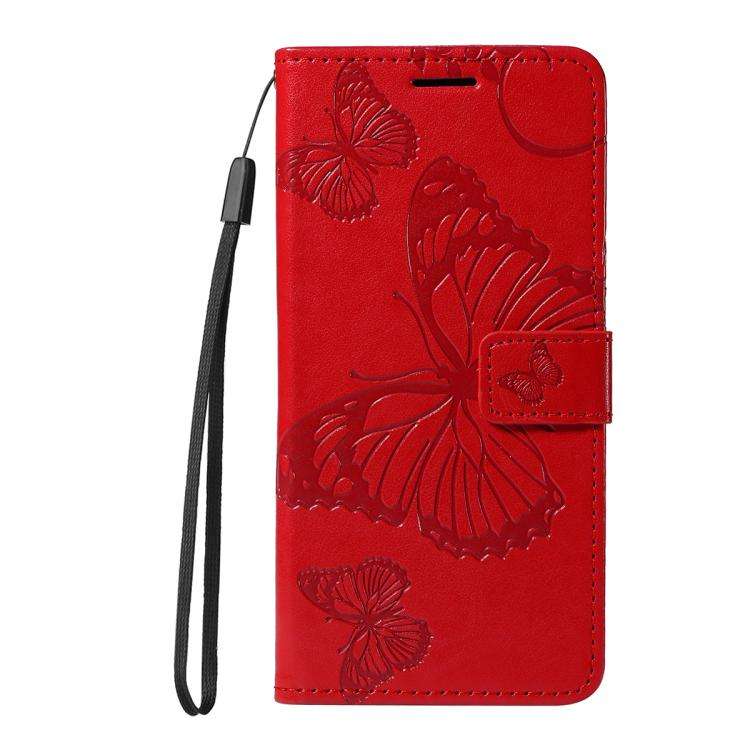For Honor 400 Pro Global 160.8mm 3D Butterfly Embossed Pattern Flip Leather Phone Case(Red)