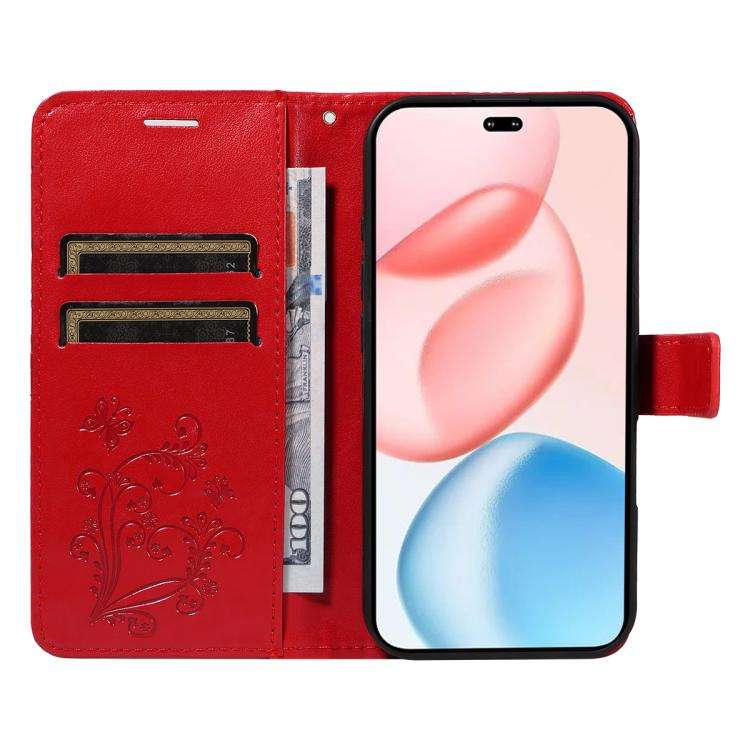 For Honor 400 Pro Global 160.8mm 3D Butterfly Embossed Pattern Flip Leather Phone Case(Red)
