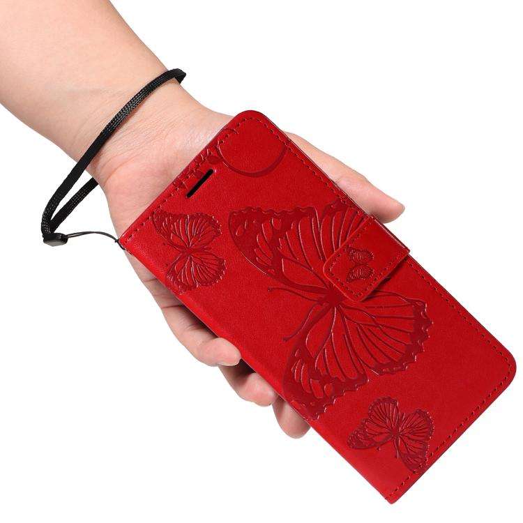 For Honor 400 Pro Global 160.8mm 3D Butterfly Embossed Pattern Flip Leather Phone Case(Red)