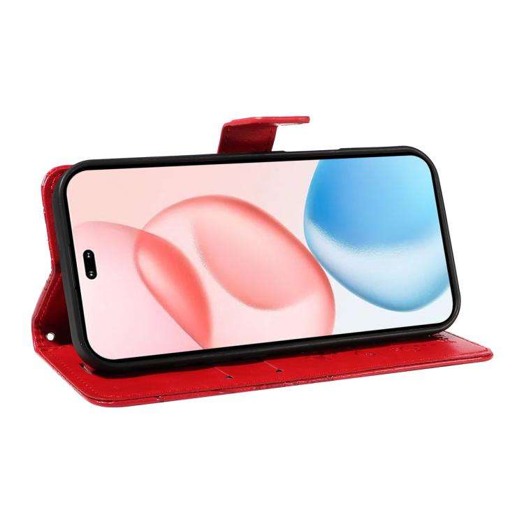 For Honor 400 Pro Global 160.8mm 3D Butterfly Embossed Pattern Flip Leather Phone Case(Red)