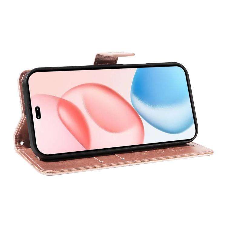 For Honor 400 Pro Global 160.8mm 3D Butterfly Embossed Pattern Flip Leather Phone Case(Rose Gold)