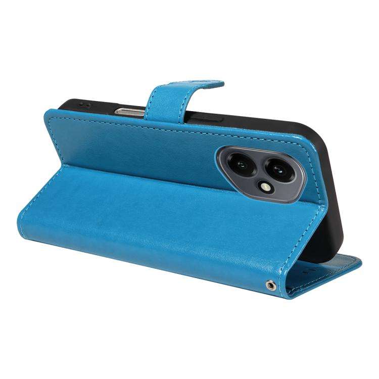 For Honor 400 Global 156.5mm Cat and Bee Embossed Flip Leather Phone Case(Blue)