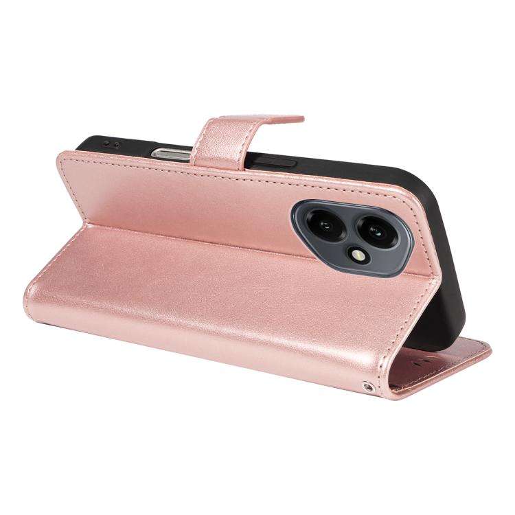 For Honor 400 Global 156.5mm Cat and Bee Embossed Flip Leather Phone Case(Rose Gold)