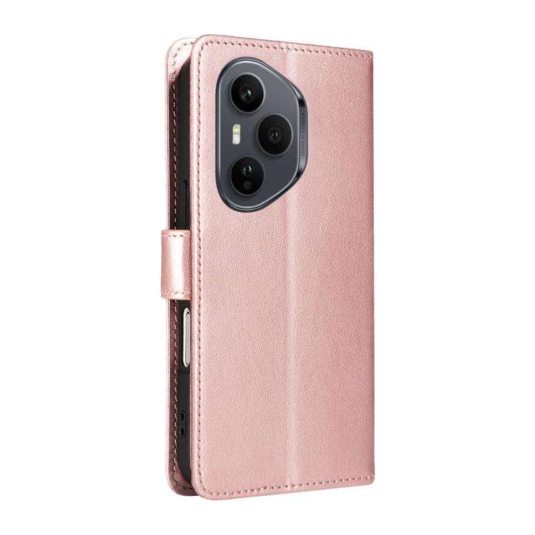 For Honor 400 Pro Global 160.8mm Cat and Bee Embossed Flip Leather Phone Case(Rose Gold)