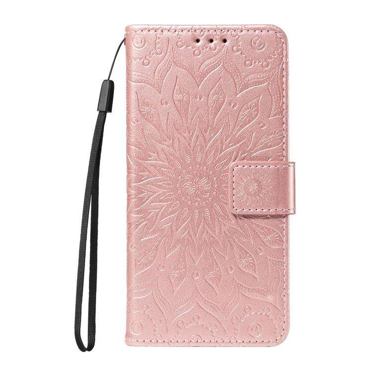 For Honor 400 Global 156.5mm Embossed Sunflower Pattern Flip Leather Phone Case(Pink)