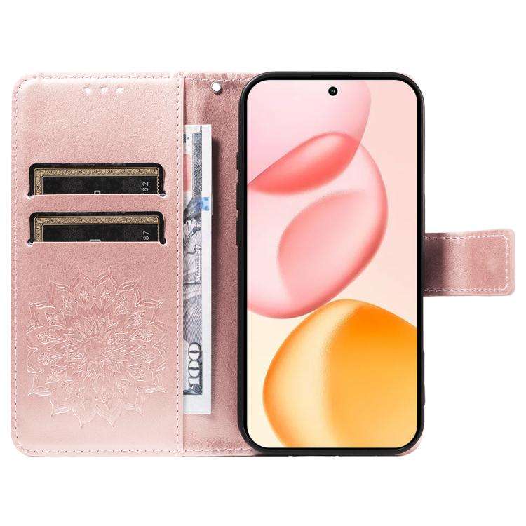 For Honor 400 Global 156.5mm Embossed Sunflower Pattern Flip Leather Phone Case(Pink)