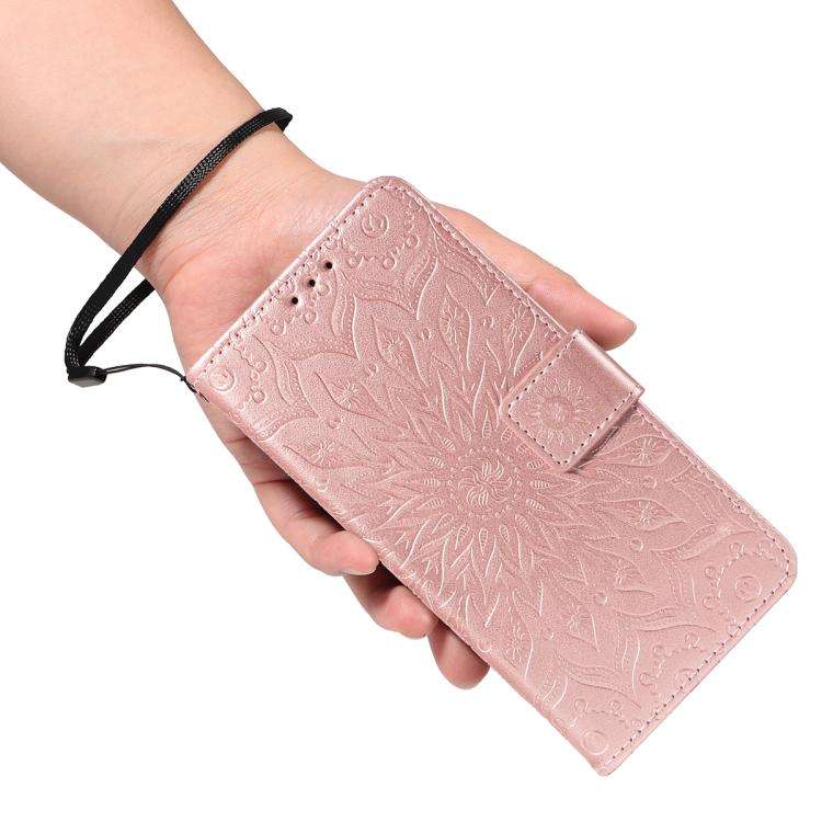 For Honor 400 Global 156.5mm Embossed Sunflower Pattern Flip Leather Phone Case(Pink)