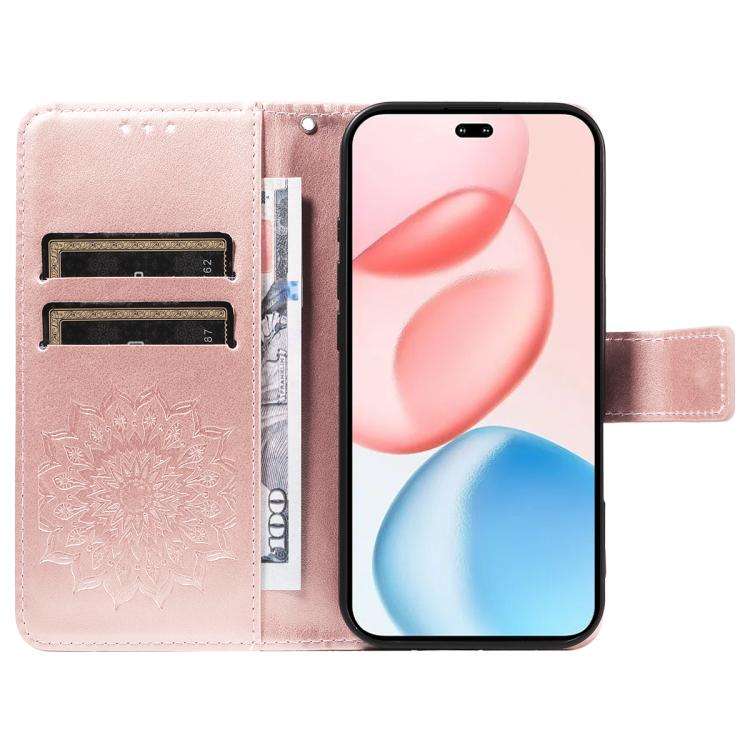For Honor 400 Pro Global 160.8mm Embossed Sunflower Pattern Flip Leather Phone Case(Rose Gold)