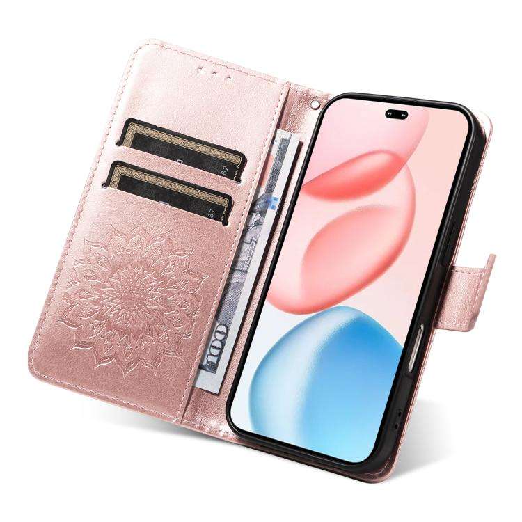 For Honor 400 Pro Global 160.8mm Embossed Sunflower Pattern Flip Leather Phone Case(Rose Gold)