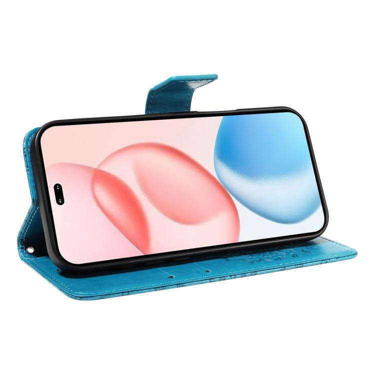 For Honor 400 Pro Global 160.8mm Embossed Sunflower Pattern Flip Leather Phone Case(Blue)