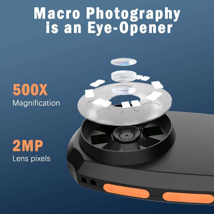 CPL-05-0011 2MP 2 inch HD Screen Handheld Digital Microscope 500X Magnification(Black)