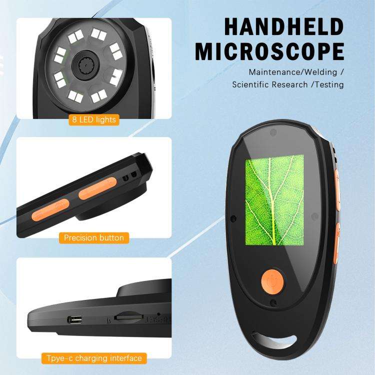 CPL-05-0011 2MP 2 inch HD Screen Handheld Digital Microscope 500X Magnification(Black)