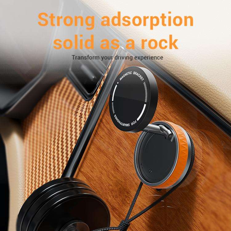 K10B Car Rotatable Vacuum Magnetic Foldable Phone Holder(Orange)