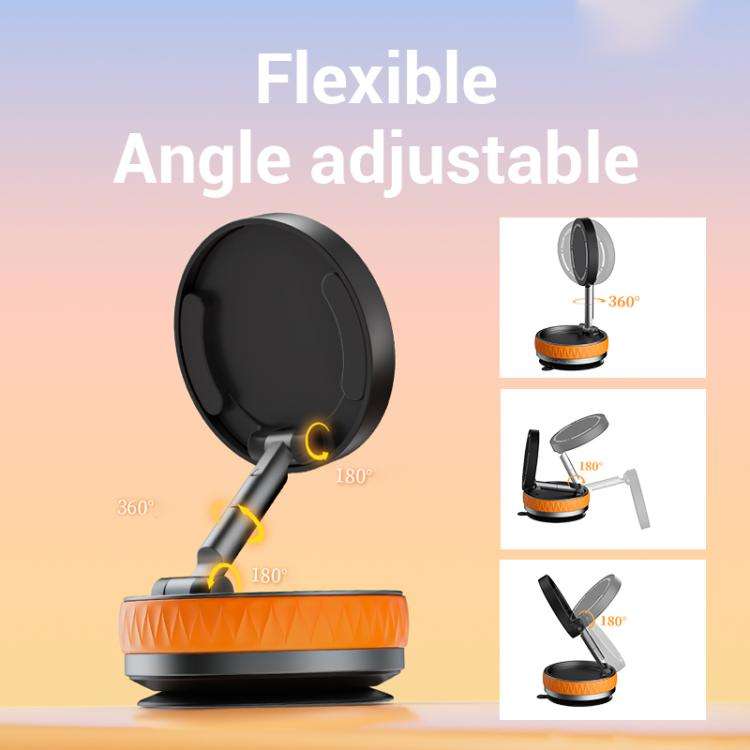 K10B Car Rotatable Vacuum Magnetic Foldable Phone Holder(Orange)