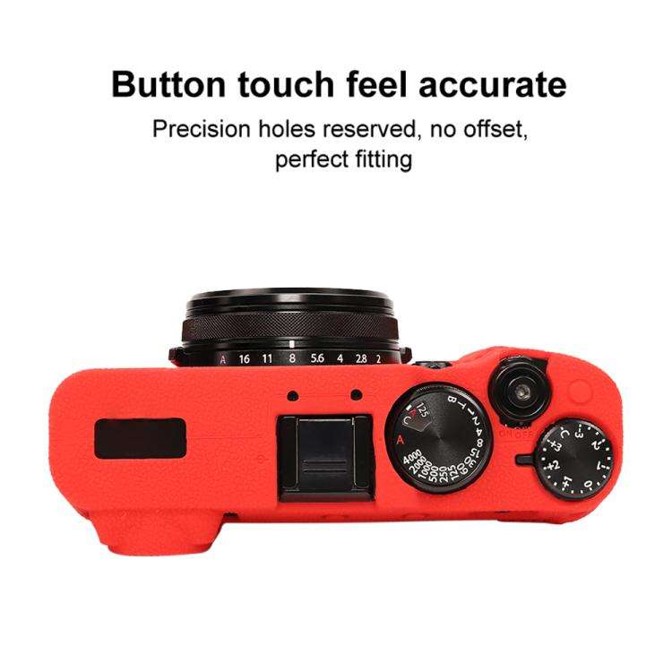 For FUJIFILM X100VI Litchi Texture Soft Silicone Protective Case(Red)