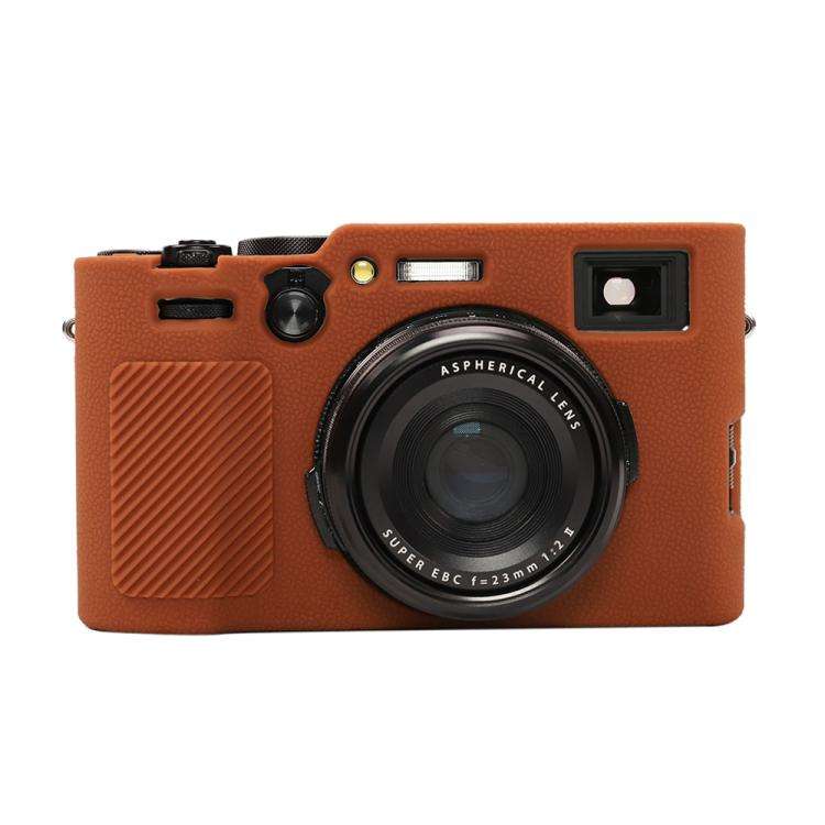 For FUJIFILM X100VI Litchi Texture Soft Silicone Protective Case(Brown)