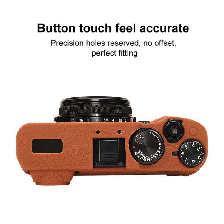 For FUJIFILM X100VI Litchi Texture Soft Silicone Protective Case(Brown)