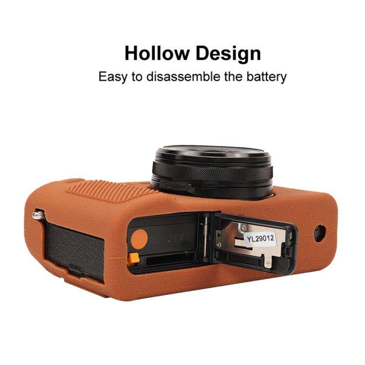 For FUJIFILM X100VI Litchi Texture Soft Silicone Protective Case(Brown)