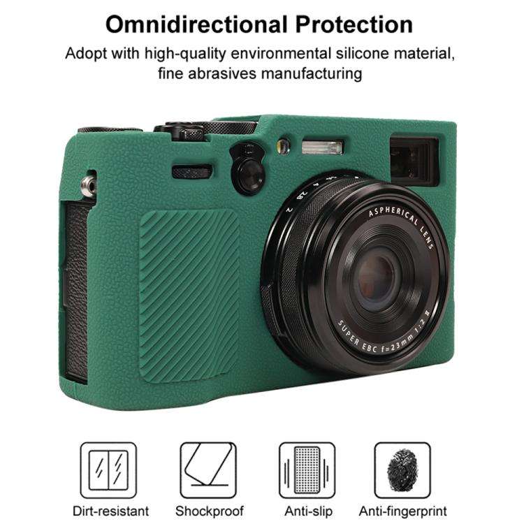 For FUJIFILM X100VI Litchi Texture Soft Silicone Protective Case(Green)