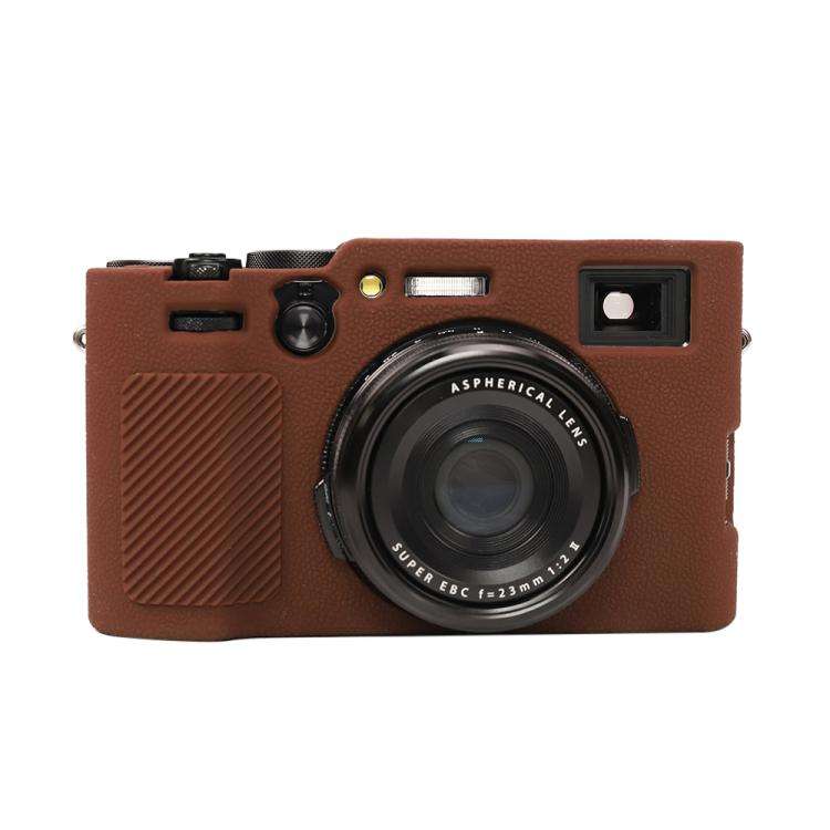 For FUJIFILM X100VI Litchi Texture Soft Silicone Protective Case(Coffee)