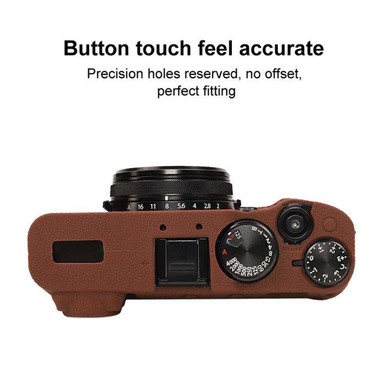 For FUJIFILM X100VI Litchi Texture Soft Silicone Protective Case(Coffee)