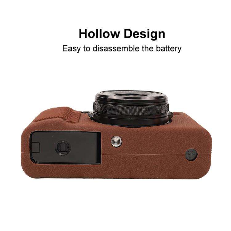 For FUJIFILM X100VI Litchi Texture Soft Silicone Protective Case(Coffee)