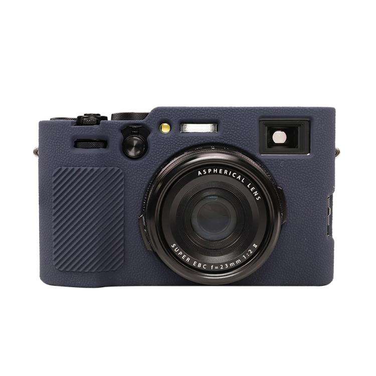 For FUJIFILM X100VI Litchi Texture Soft Silicone Protective Case(Dark Blue)