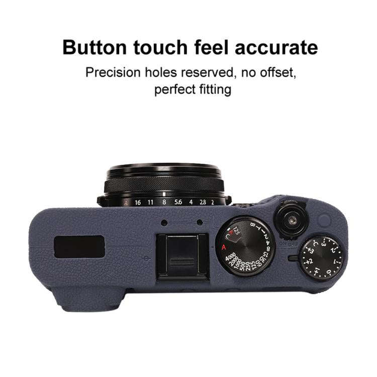 For FUJIFILM X100VI Litchi Texture Soft Silicone Protective Case(Dark Blue)
