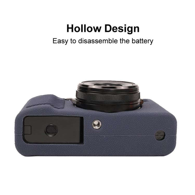 For FUJIFILM X100VI Litchi Texture Soft Silicone Protective Case(Dark Blue)