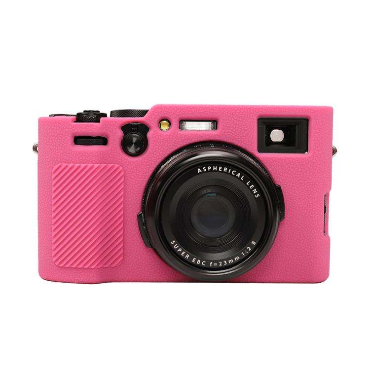 For FUJIFILM X100VI Litchi Texture Soft Silicone Protective Case(Rose Red)