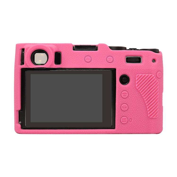 For FUJIFILM X100VI Litchi Texture Soft Silicone Protective Case(Rose Red)