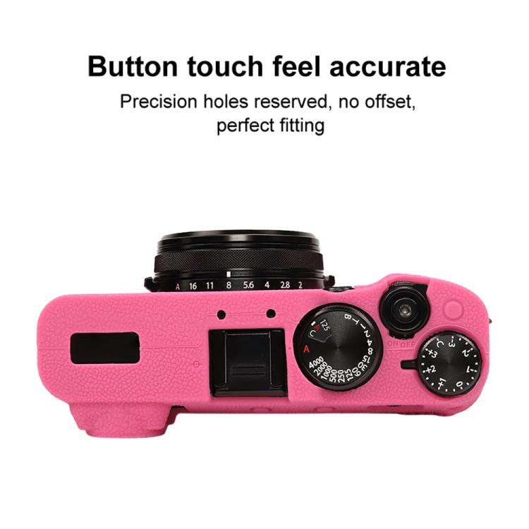 For FUJIFILM X100VI Litchi Texture Soft Silicone Protective Case(Rose Red)