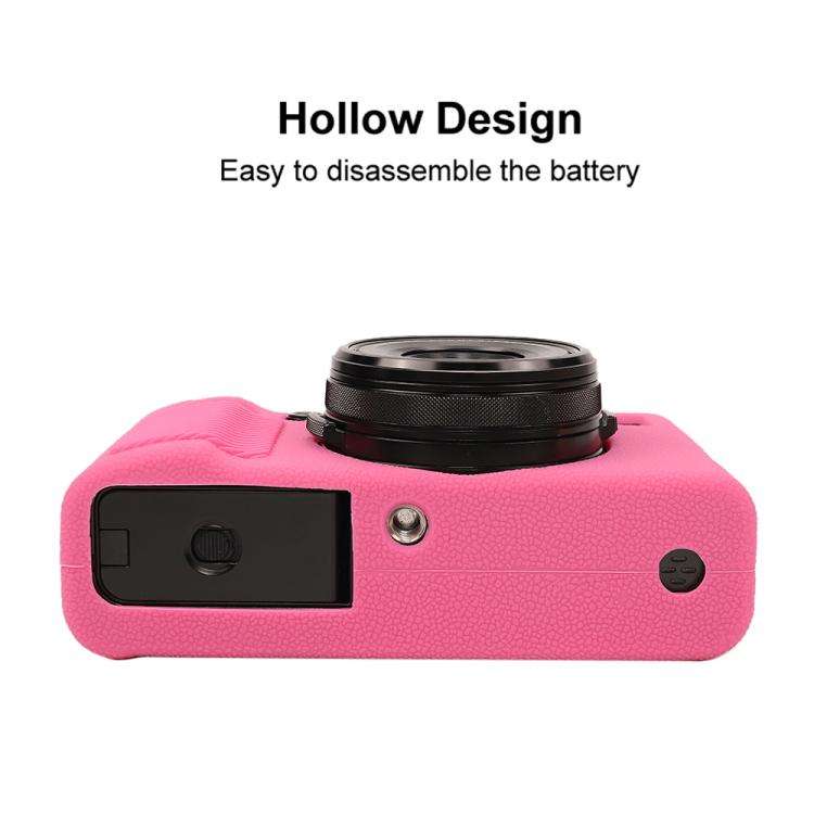 For FUJIFILM X100VI Litchi Texture Soft Silicone Protective Case(Rose Red)