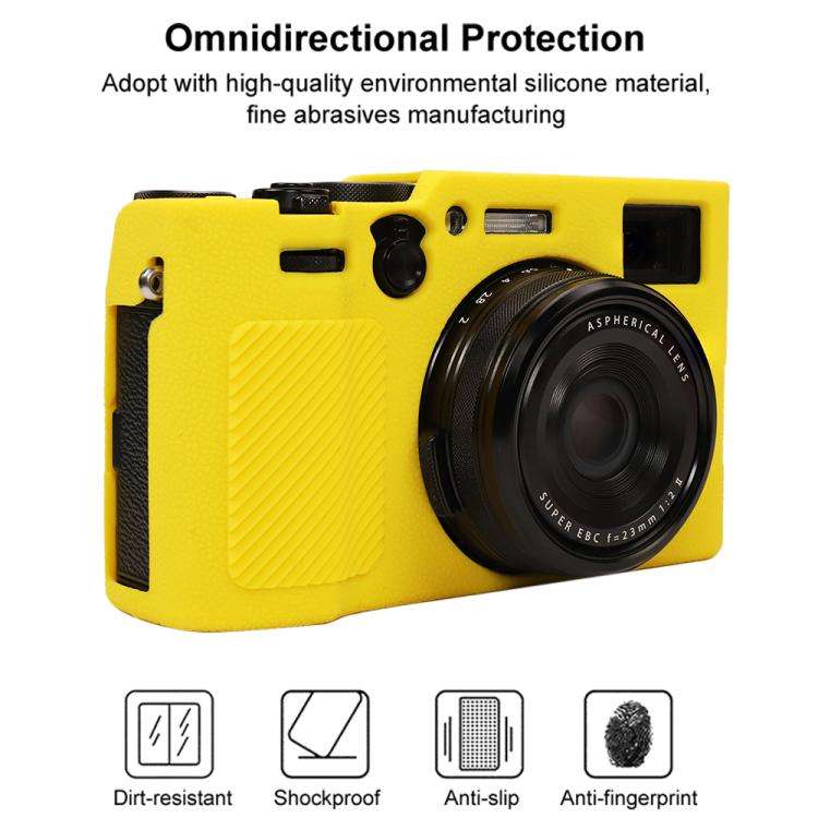 For FUJIFILM X100VI Litchi Texture Soft Silicone Protective Case(Yellow)