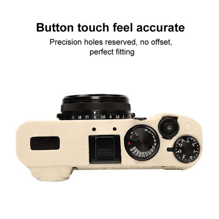 For FUJIFILM X100VI Litchi Texture Soft Silicone Protective Case(White)