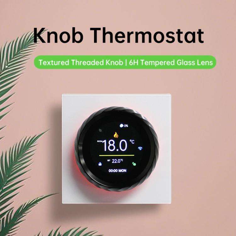 BHT-2007-P16-GC Boiler Heating 1.6 inch TFT Color Screen Threaded Knob Thermostat(White Black)