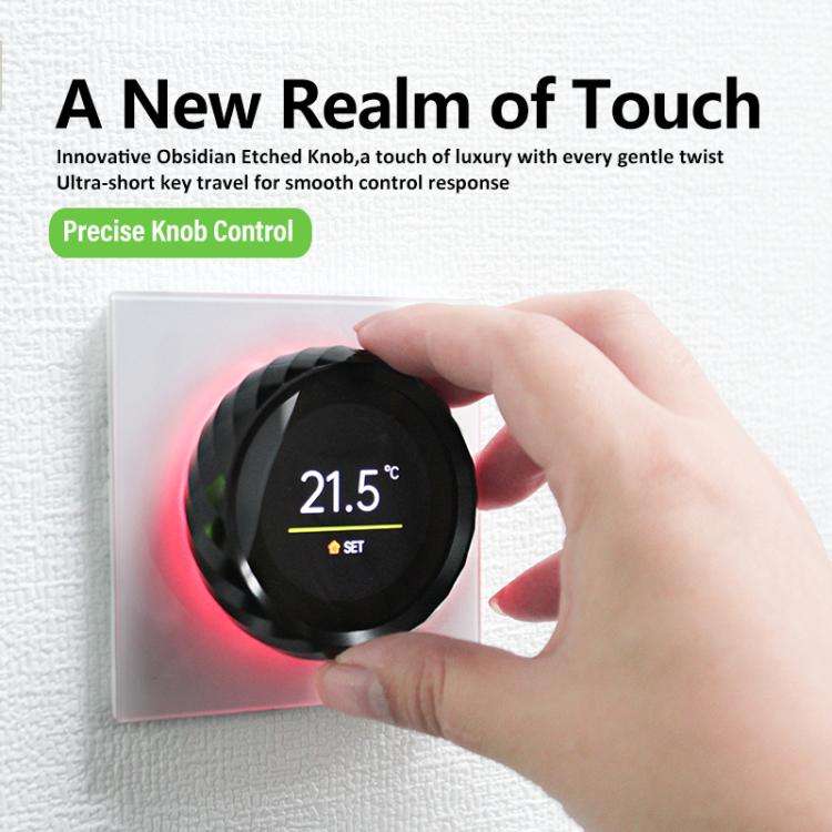BHT-2007-P16-GC Boiler Heating 1.6 inch TFT Color Screen Threaded Knob Thermostat(White Black)
