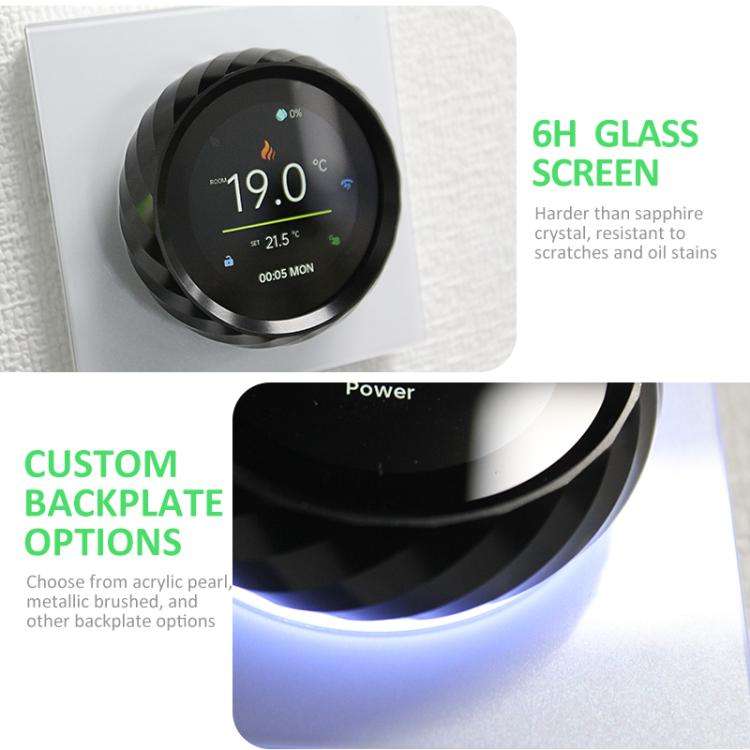 BHT-2007-P16-GC Boiler Heating 1.6 inch TFT Color Screen Threaded Knob Thermostat(White Black)