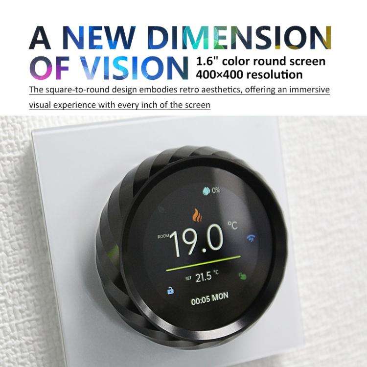 BHT-2007-P16-GBLW Electric Heating 1.6 inch TFT Color Screen WiFi Smart hreaded Knob Thermostat(W...