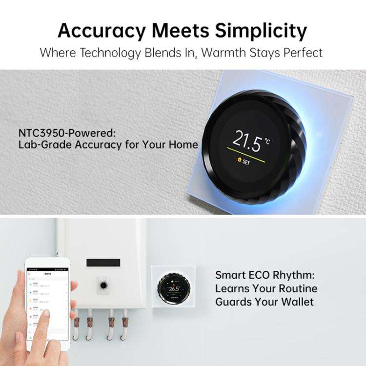 BHT-2007-P16-GALW Water Heating  1.6 inch TFT Color Screen WiFi Smart hreaded Knob Thermostat(Whi...