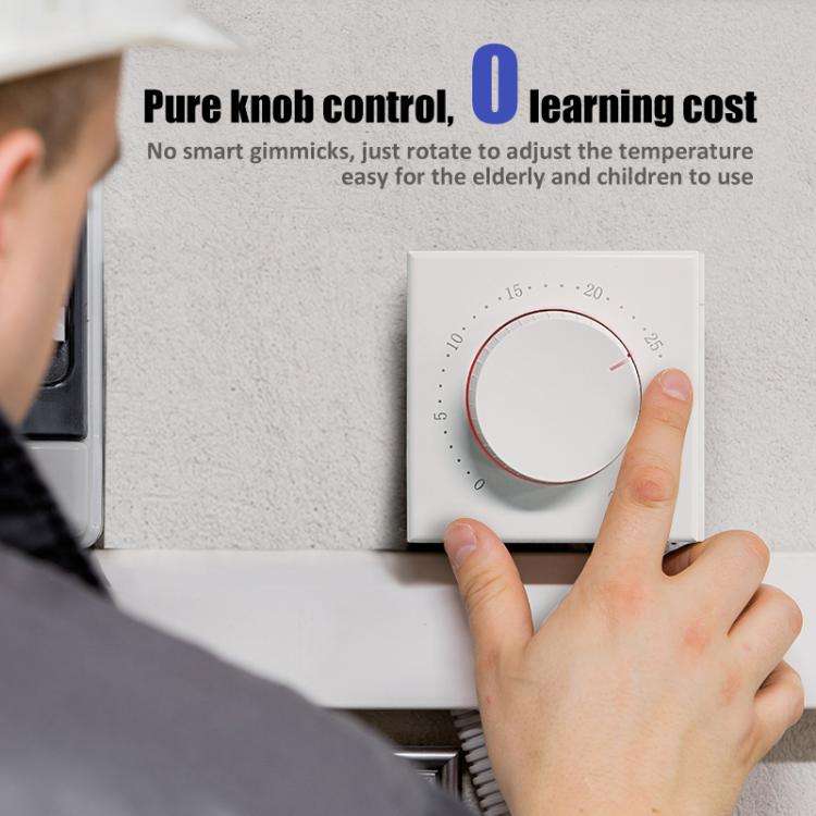 BHT-101GBL Electric Heating Smart Home Screenless Knob Thermostat with Dual Color LED Indicator(W...