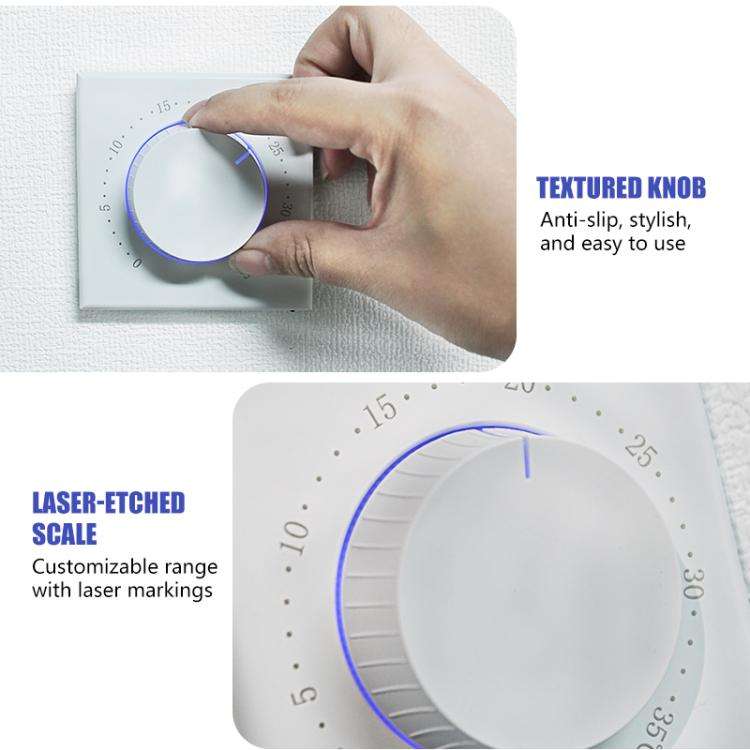 BHT-101GCL Boiler Heating Smart Home Screenless Knob Thermostat with Dual Color LED Indicator(White)