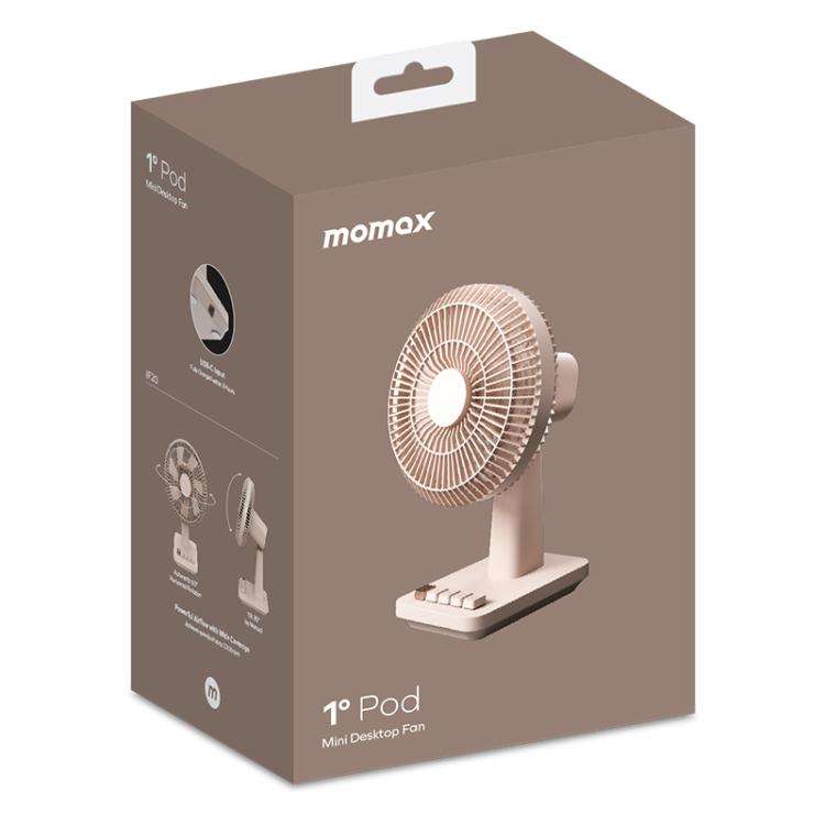 MOMAX IF20L2 Mini Soft Wind Desktop Electric Fan(Gold)