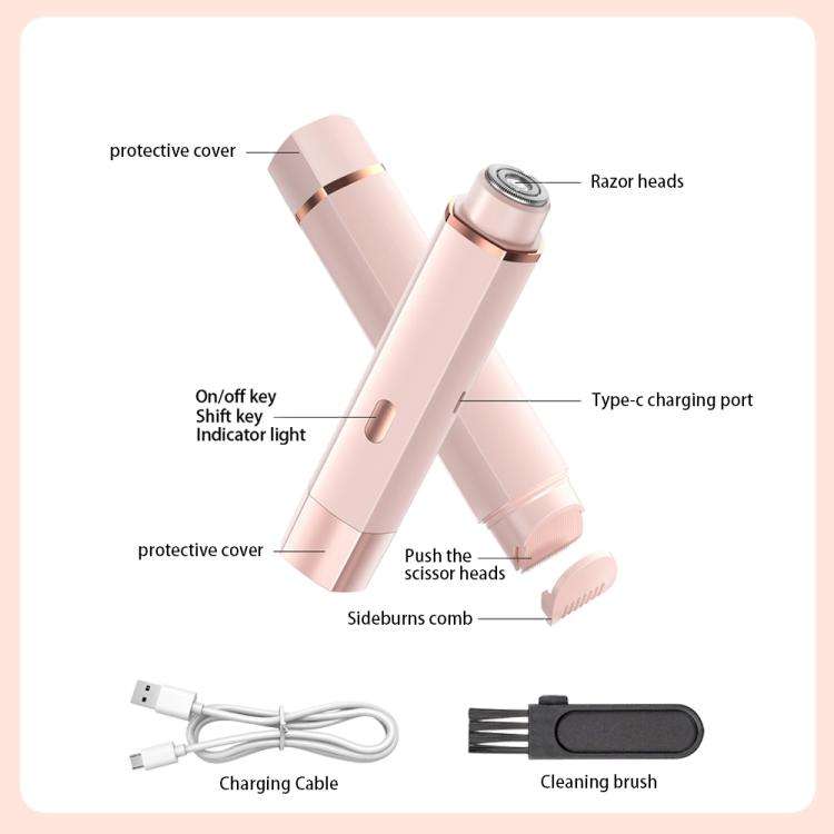 Type-C Double Head Female Private Parts Electric Shaver(Pink)